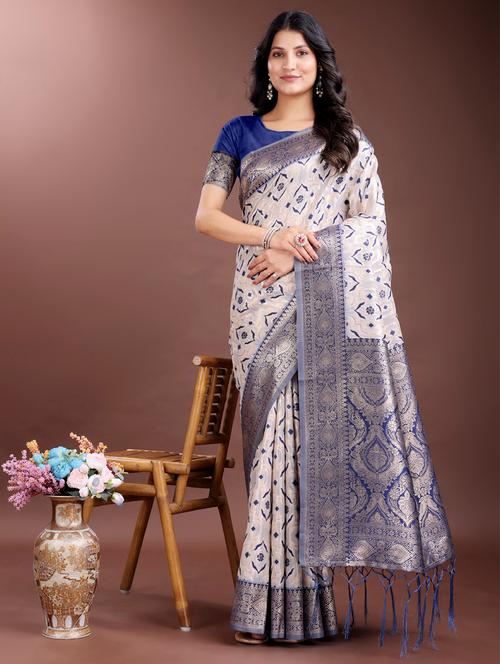 women self design bordered saree with blouse - 21969220 - Very Small Image - 1