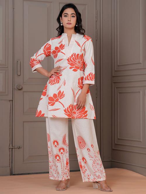 women three quarter sleeve ethnic co-ord set - 21969769 - Very Small Image - 1