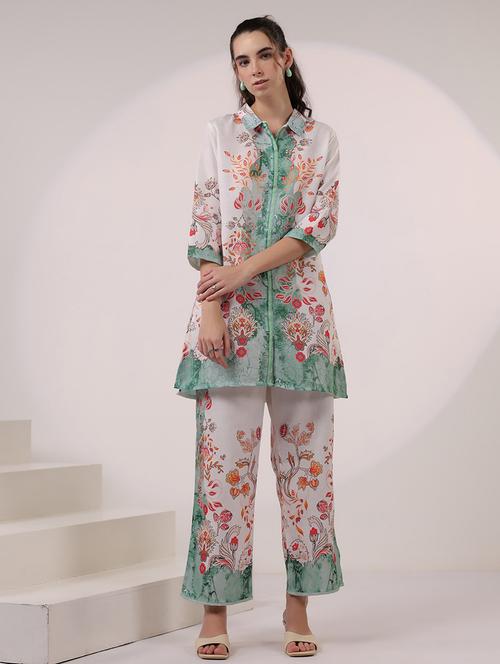 women three quarter sleeve ethnic co-ord set - 21969780 - Very Small Image - 1