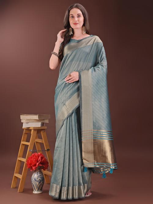 women self design bordered saree with blouse - 21969892 - Very Small Image - 1