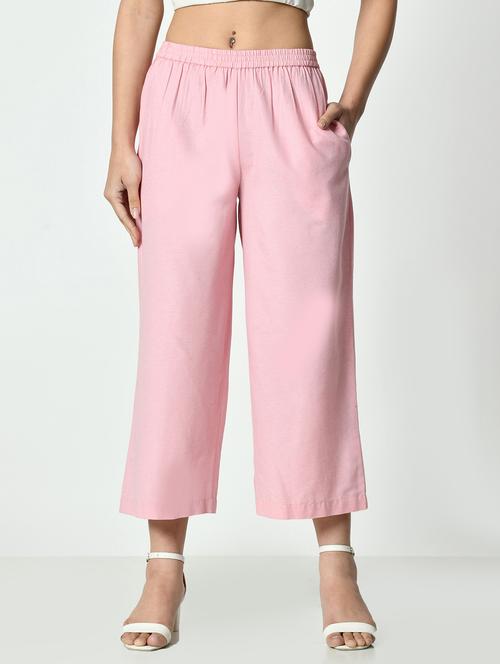 women solid mid rise straight palazzo - 21976393 - Very Small Image - 1