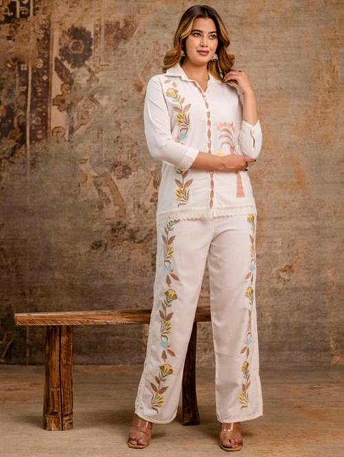 women three quarter sleeve ethnic co-ord set - 21979255 - Very Small Image - 1