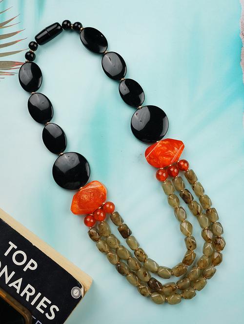 women resin beaded fashion necklace - 21982888 - Very Small Image - 1
