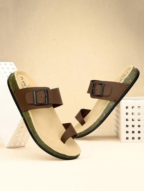 men brown solid one toe sandal - 21984435 - Very Small Image - 1