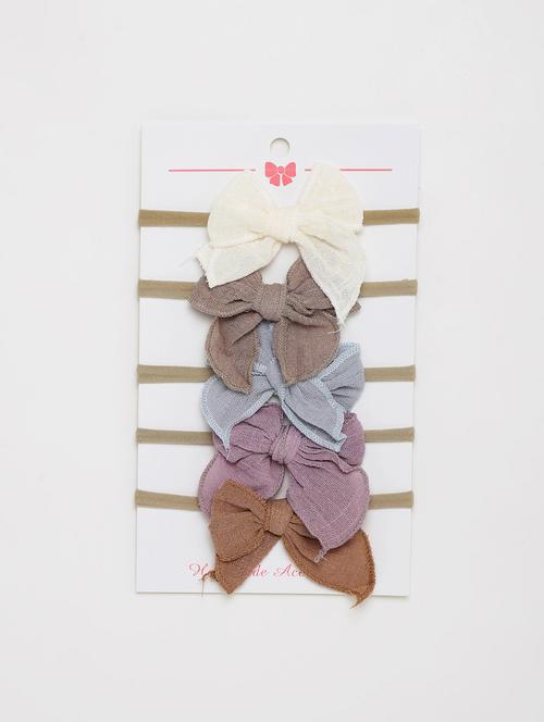 girls pack of 5 multi color bow hair clips - 21985244 - Very Small Image - 1