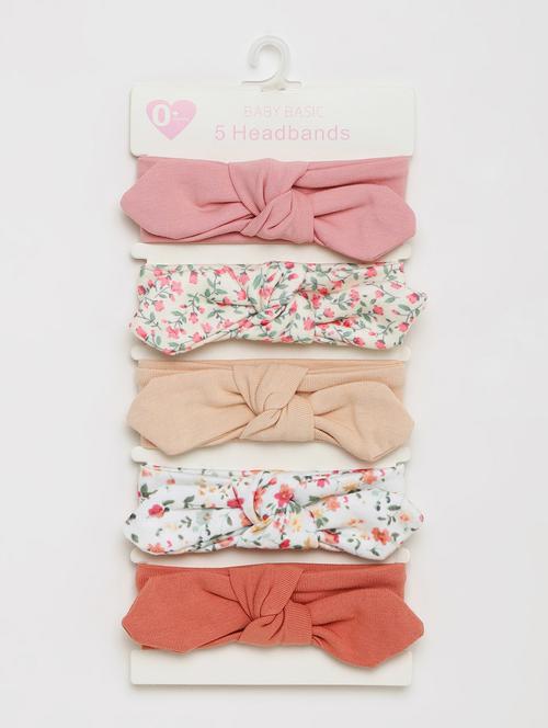 girls pack of 5 multi color bow hairbanss - 21985246 - Very Small Image - 1