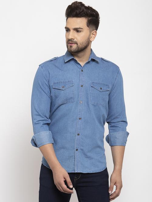 men solid long sleeve slim fit casual shirt - 21993330 - Very Small Image - 1