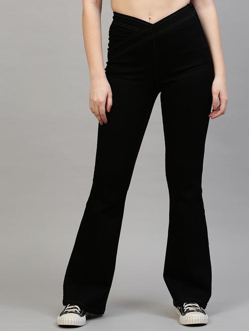 women solid high rise bootcut jean - 21997890 - Very Small Image - 1