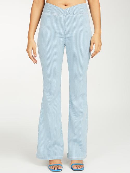 women striped mid rise bootcut jegging - 21997893 - Very Small Image - 1