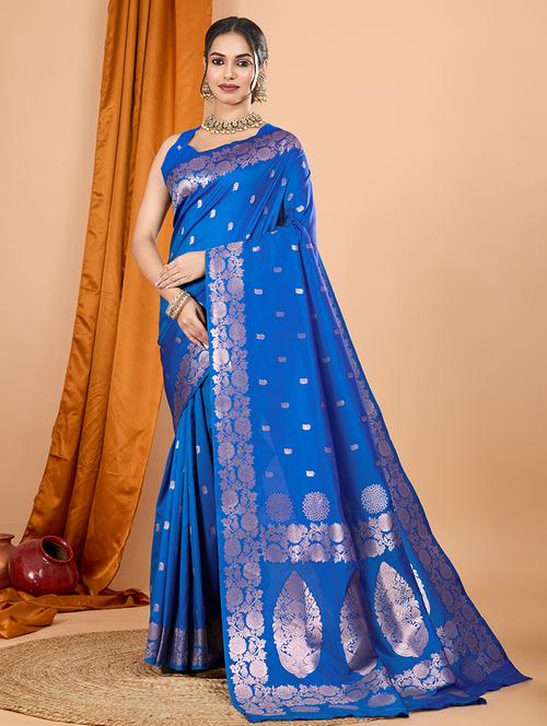 women self design banarasi saree with blouse - 21998519 - Very Small Image - 1
