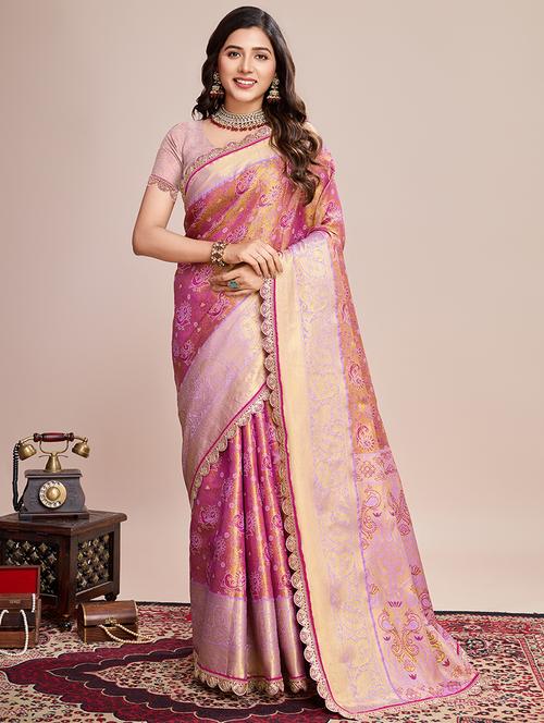 women self design kanjivaram saree with blouse - 21999991 - Very Small Image - 1