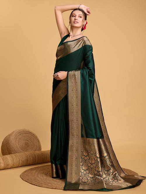 women solid with bordered saree with blouse - 22000008 - Very Small Image - 1