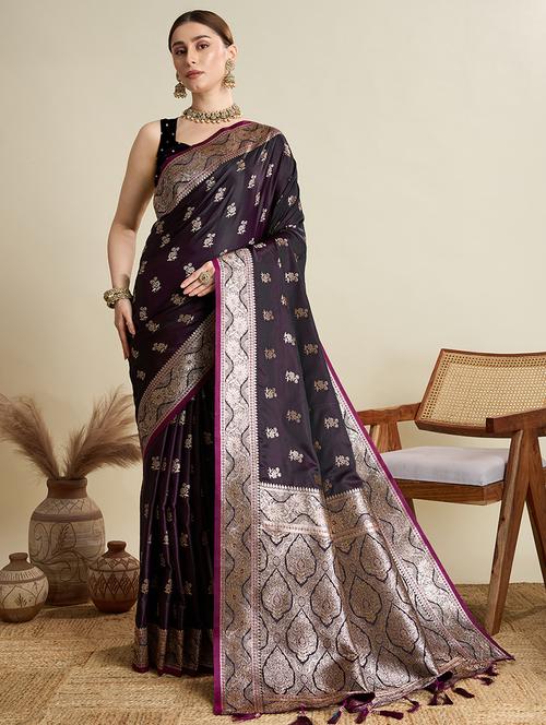 women self design banarasi saree with blouse - 22001350 - Very Small Image - 1