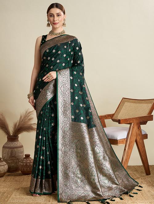 women self design banarasi saree with blouse - 22001357 - Very Small Image - 1