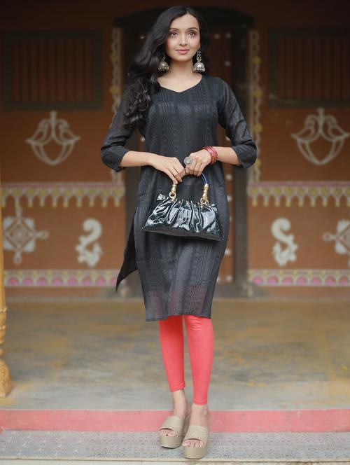 women self design three quarter sleeve straight kurta - 22003721 - Very Small Image - 1