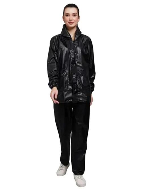 women black solid hooded rain suit - 22004441 - Very Small Image - 1