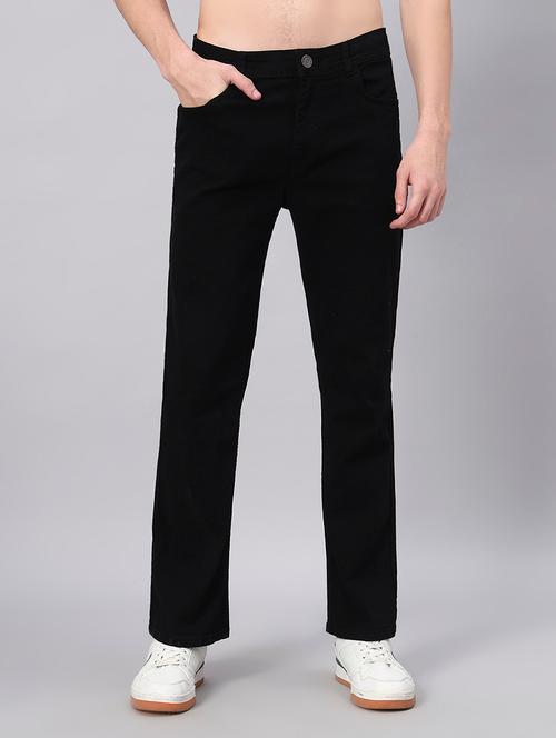 men plain mid rise full length straight fit jeans - 22006247 - Very Small Image - 1