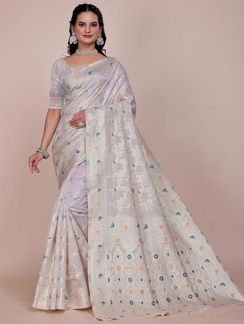 women self design banarasi saree with blouse - 22006965 - Very Small Image - 1