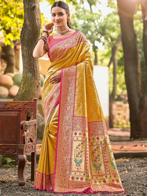women self design kanjivaram saree with blouse - 22008719 - Very Small Image - 1