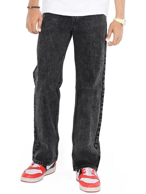men grey plain mid rise relaxed fit jeans - 22012928 - Very Small Image - 1