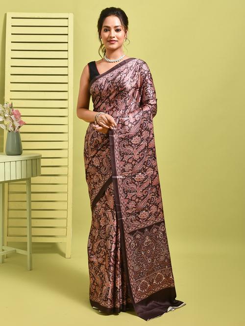 women printed casual wear saree with blouse - 22014377 - Very Small Image - 1
