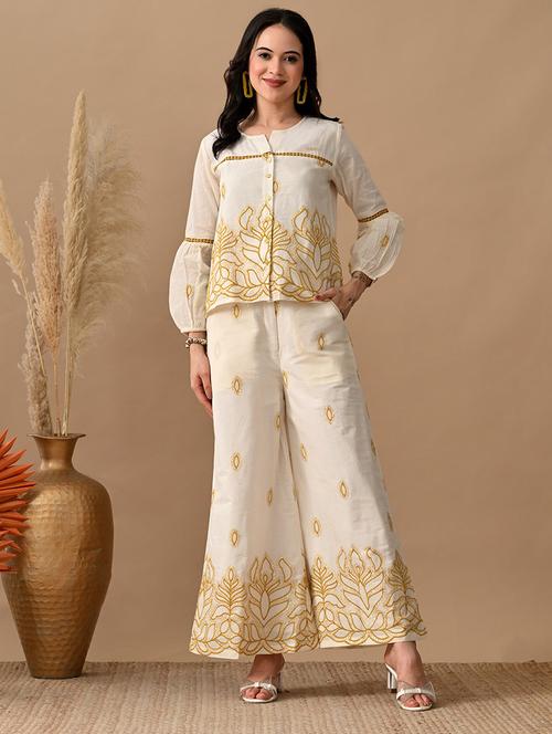 women embroidered shirt and trouser co-ord set - 22017594 - Very Small Image - 1