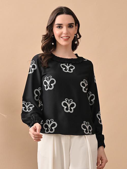 women embroidered long sleeve regular top - 22017635 - Very Small Image - 1
