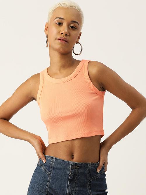 women solid sleeveless tank top - 22028384 - Very Small Image - 1
