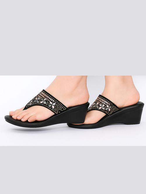 women embellished slip on wedges - 22029502 - Very Small Image - 1