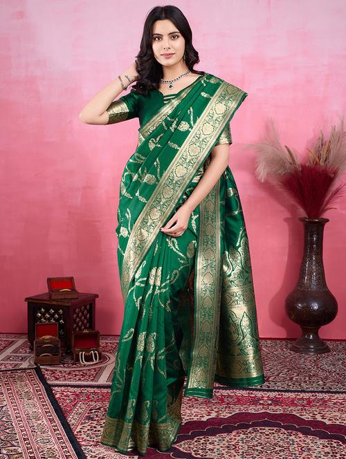 women self design banarasi saree with blouse - 22030044 - Very Small Image - 1