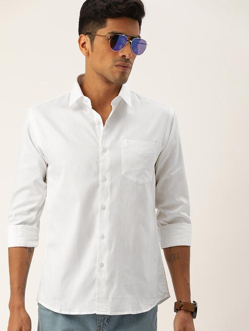 men solid collared long sleeve regular fit shirt - 22038901 - Very Small Image - 1