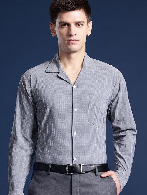 men striped collared long sleeve shirt - 22039431 - Very Small Image - 1