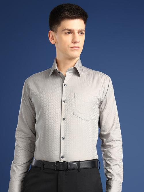 men self designed collared long sleeve shirt - 22039714 - Very Small Image - 1