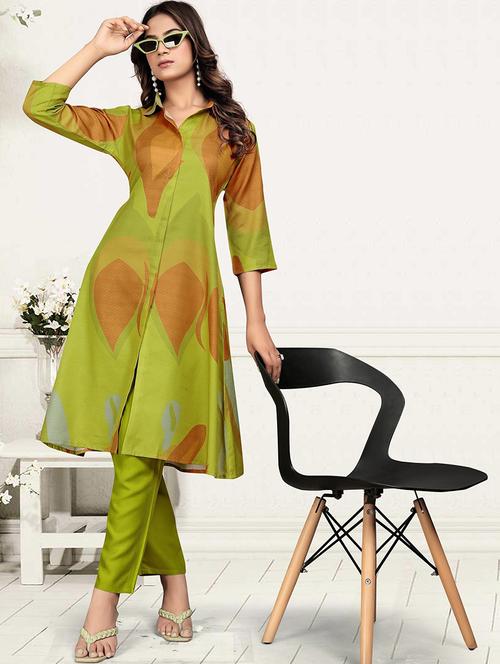 women printed three quarter sleeve ethnic co-ord set - 22041315 - Very Small Image - 1