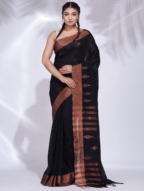 women self design handloom saree with blouse - 22045686 - Very Small Image - 1