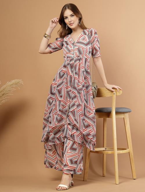 women floral print short sleeve ethnic co-ord set - 22051873 - Very Small Image - 1