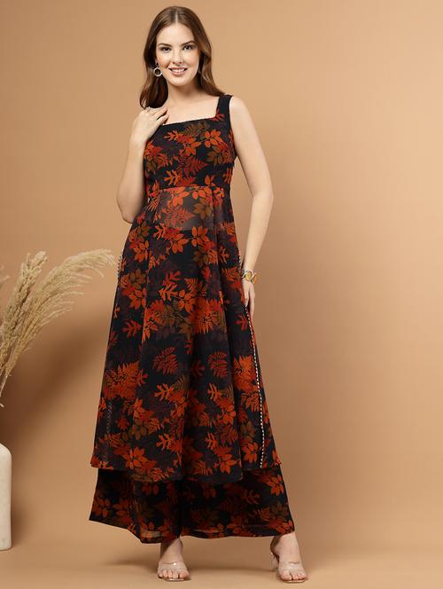 women floral print sleeveless ethnic co-ord set - 22051875 - Very Small Image - 1