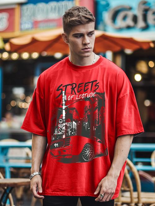 men pack of 2 printed short sleeve oversized fit t-shirt - 22059418 - Very Small Image - 1