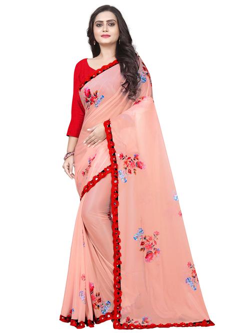 women floral printed saree with blouse - 22060399 - Very Small Image - 1