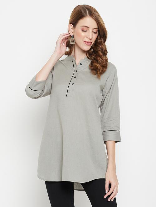 women three quarter sleeve straight kurti - 22061383 - Very Small Image - 1