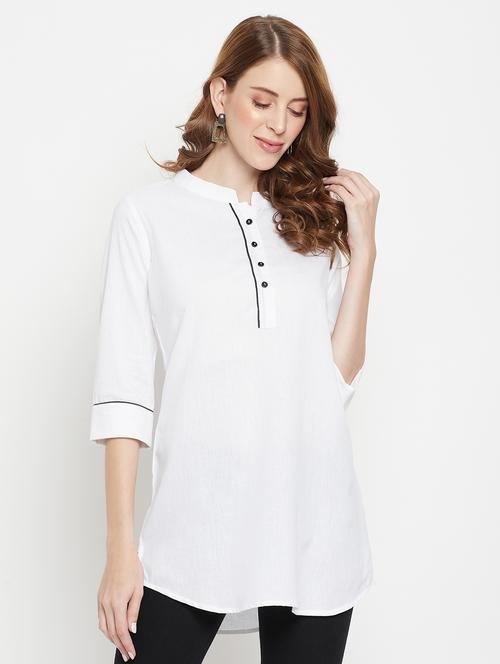 women three quarter sleeve straight kurti - 22061385 - Very Small Image - 1