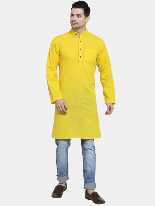 men solid mandarin neck long kurta - 22068716 - Very Small Image - 1
