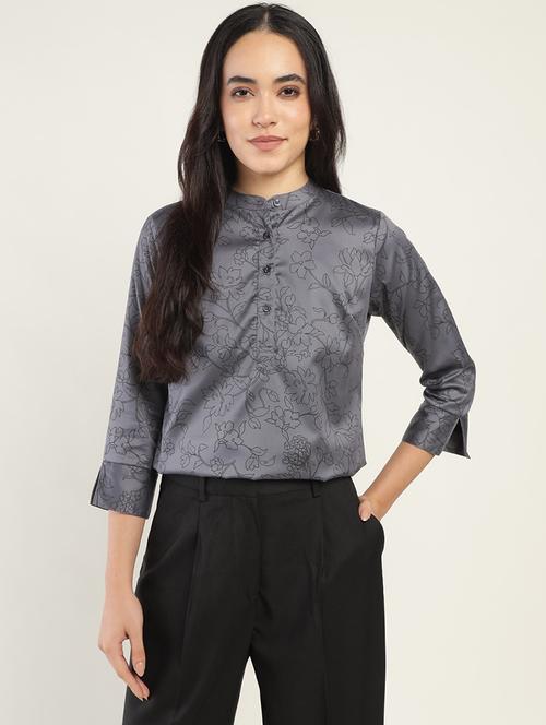 women solid three quarter sleeve top - 22069611 - Very Small Image - 1