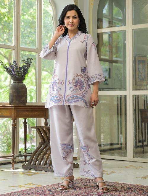 women printed three quarter sleeve ethnic co-ord set - 22071171 - Very Small Image - 1