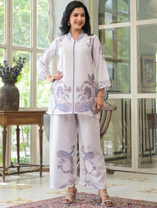 women printed three quarter sleeve ethnic co-ord set - 22071172 - Very Small Image - 1