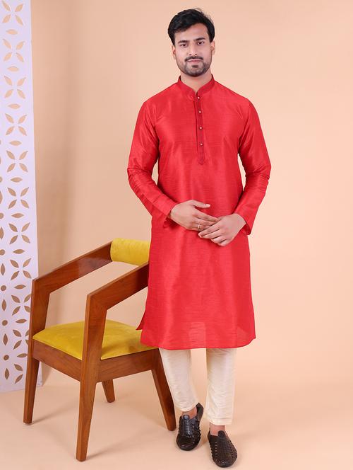 men mandarin neck kurta pyjama ethnic wear set - 22076013 - Very Small Image - 1