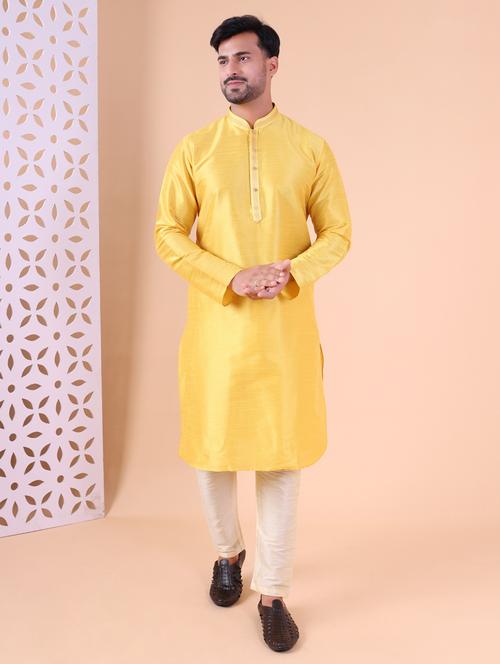men mandarin neck kurta pyjama ethnic wear set - 22076014 - Very Small Image - 1