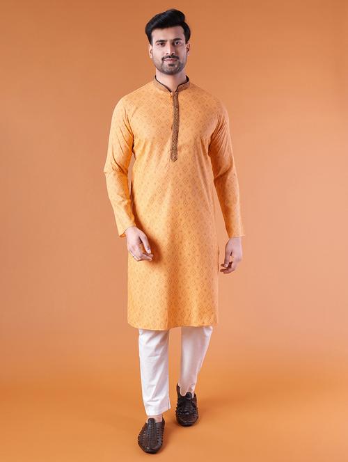 men mandarin neck kurta pyjama ethnic wear set - 22076019 - Very Small Image - 1
