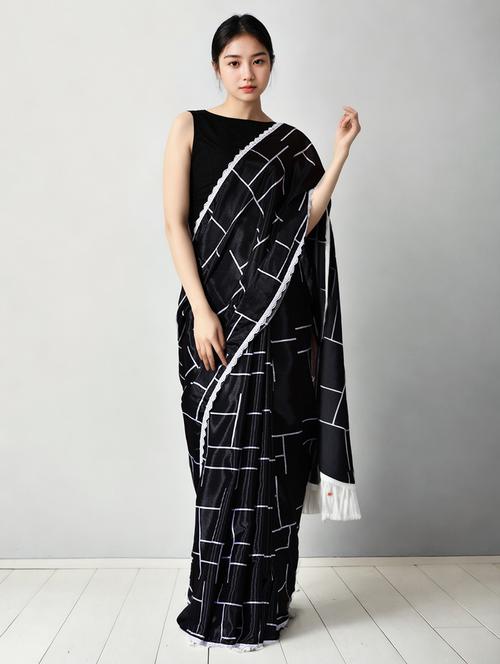 women printed casual wear saree with blouse - 22076036 - Very Small Image - 1