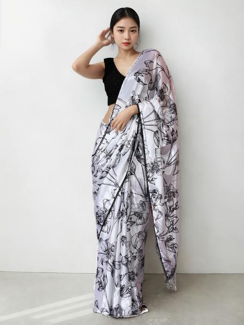 women printed casual wear saree with blouse - 22076060 - Very Small Image - 1